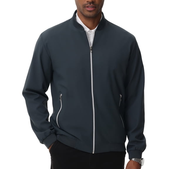 Kinet Men's Bomber Jacket Lightweight Casual Flight Windbreaker Zip Up Coat with Pockets