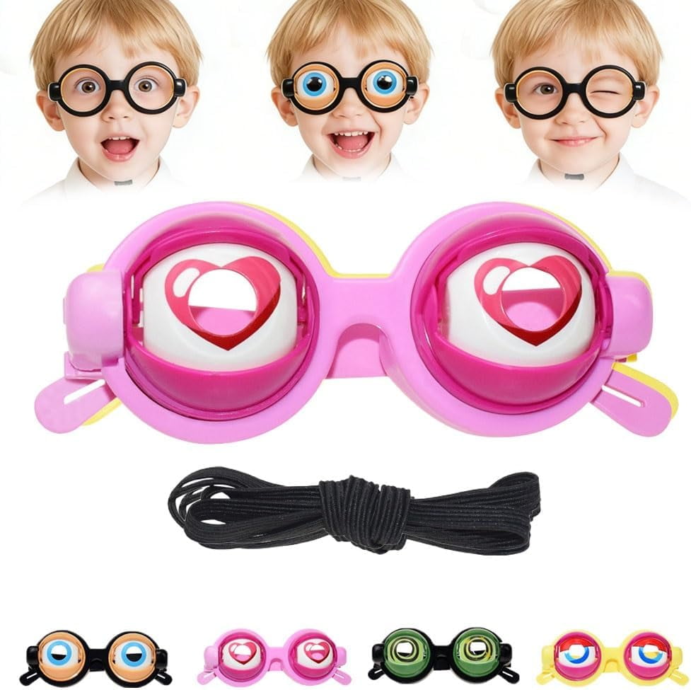 Kinetic Crazy Eye Glasses, Winking Glasses With Strap, Prank Novelty ...