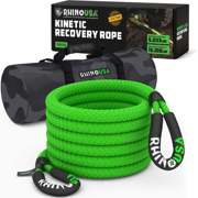 Rhino USA Kinetic Recovery Tow Rope Heavy Duty Offroad Snatch Strap (Green 5/8" x 20')