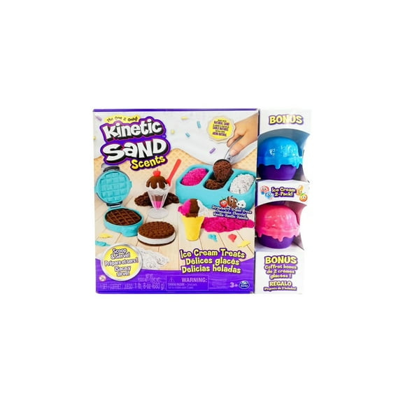 Kinetic Ice Cream Treats Playset with Over 1 lb Play Sand Toy - Bonus Bundle