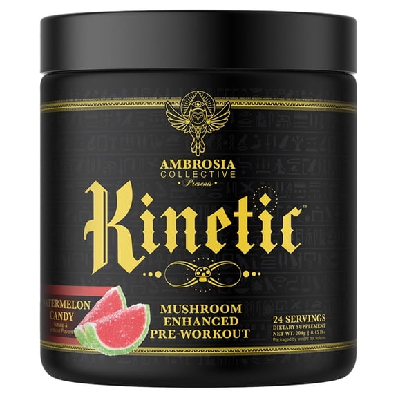 Ambrosia Collective Kinetic, Mushroom Enhanced Pre-Workout, Watermelon Candy, 0.45 lbs (204 g)