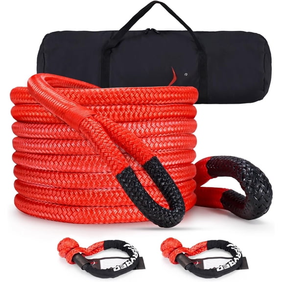 Kinetic  Rope Kit with 2 Soft Shackles, 1 Inch x 30 FT Tow Rope, Offroad Snatch Strap for UTV, ATV, , , , Tractor
