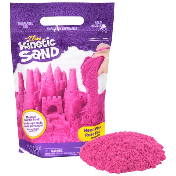 Kinetic Sand, 2lbs Pink Play Sand, Moldable Sensory Toys for Kids, Resealable Bag (Packaging May Vary), for Ages 3 and up