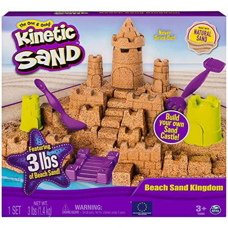 Kinetic Sand Beach Sand Kingdom Playset with 3lbs of Beach Sand