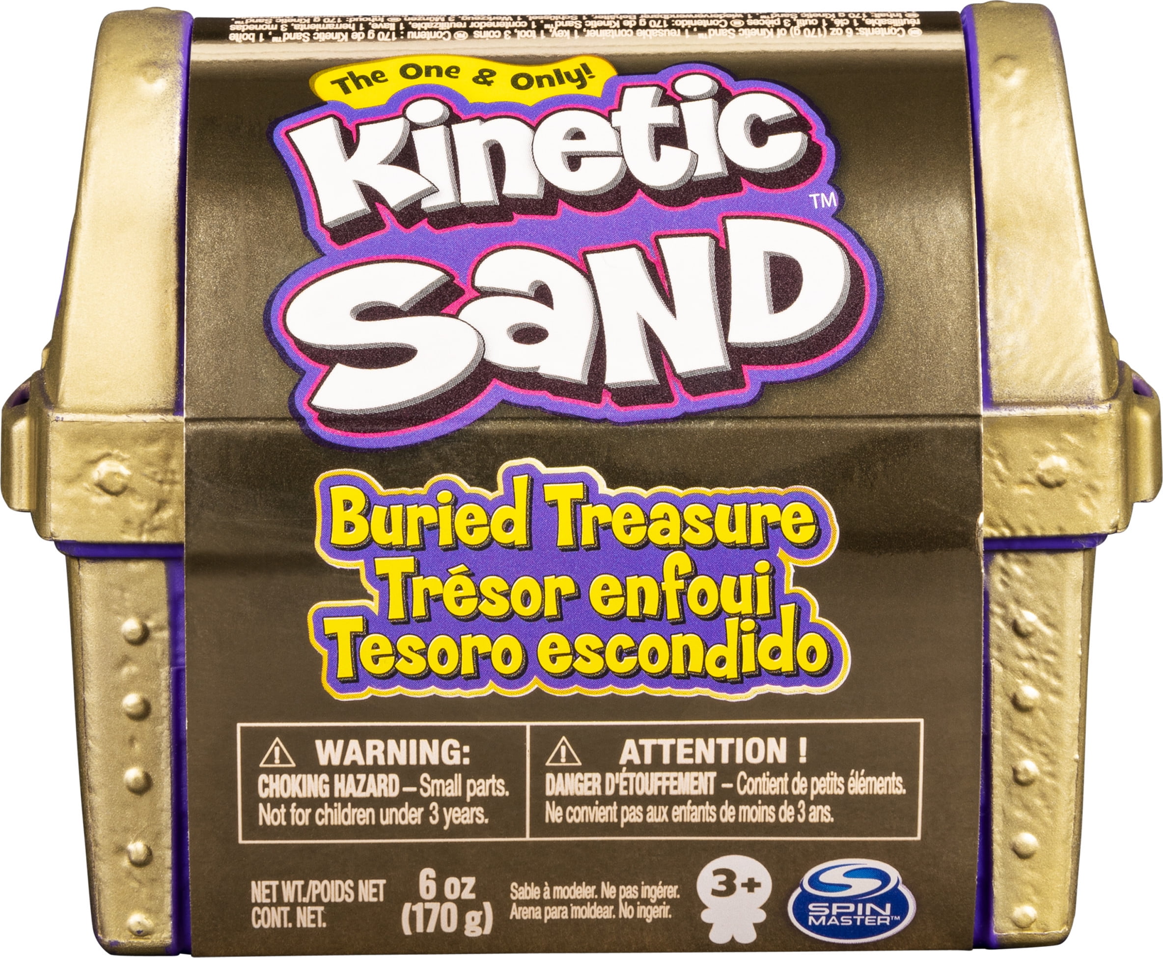 Kinetic Sand Kids Playset with Storage, Buried Treasure Set with