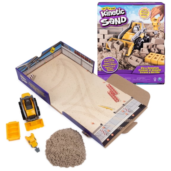 Kinetic Sand, Dig & Demolish Sensory Sand Playset, for Ages 3 and up