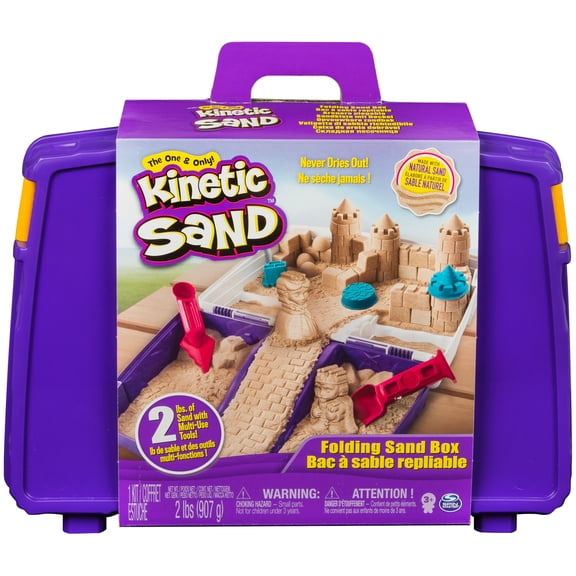 Kinetic Sand, Folding Sand Box with 2lbs of Kinetic Sand