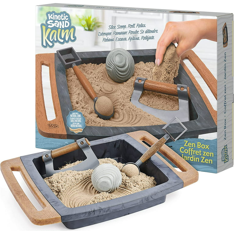 Kinetic Sand Kalm, Zen Garden Box Fidget Toy with All-Natural Kinetic Sand  and 3 Tools for Relaxing Play, Sensory Toys, Sand Toys for Adults and Kids  