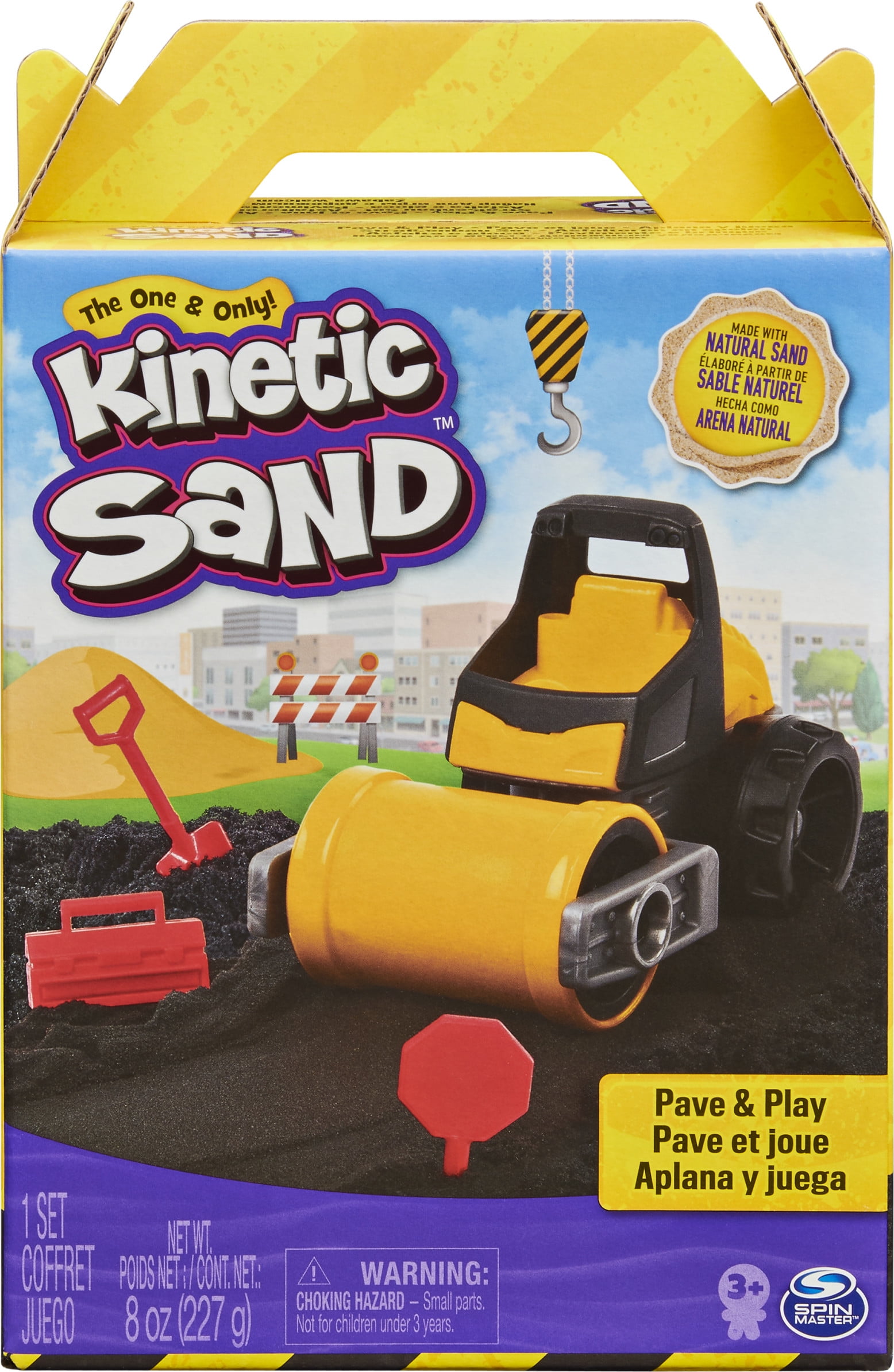 Kinetic Sand, Pave & Play Construction Set with Vehicle and 8oz
