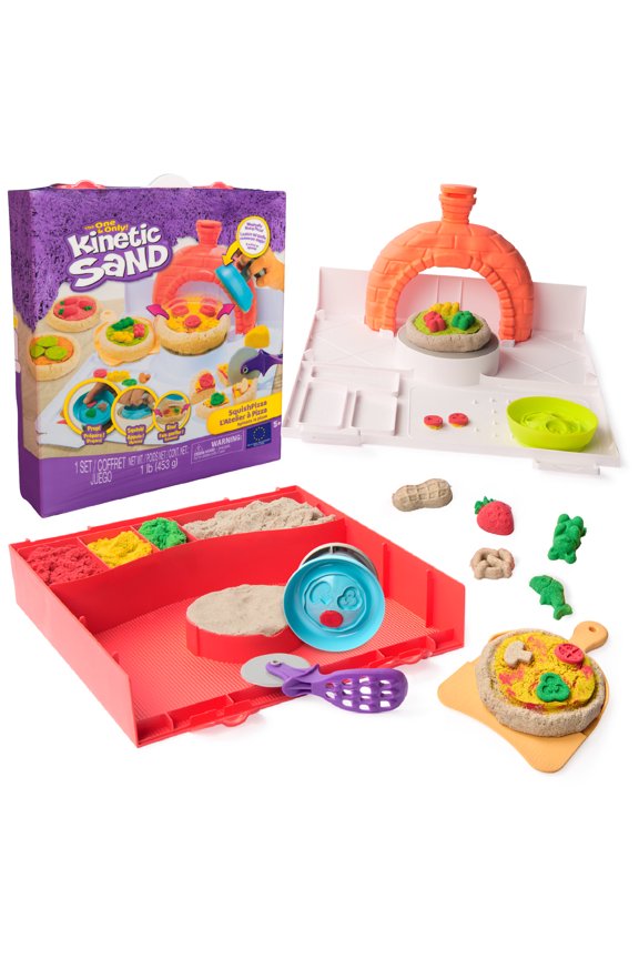 , SquishPizza Activity Playset with 1lb Play Sand & 5 Tools