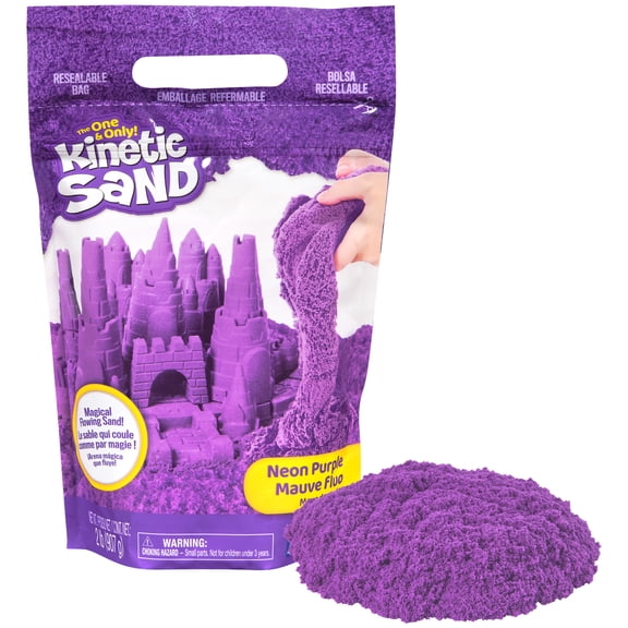 Kinetic Sand, 2lbs Purple Play Sand, Moldable Sensory Toys for Kids, Resealable Bag (Packaging May Vary), for Ages 3 and up
