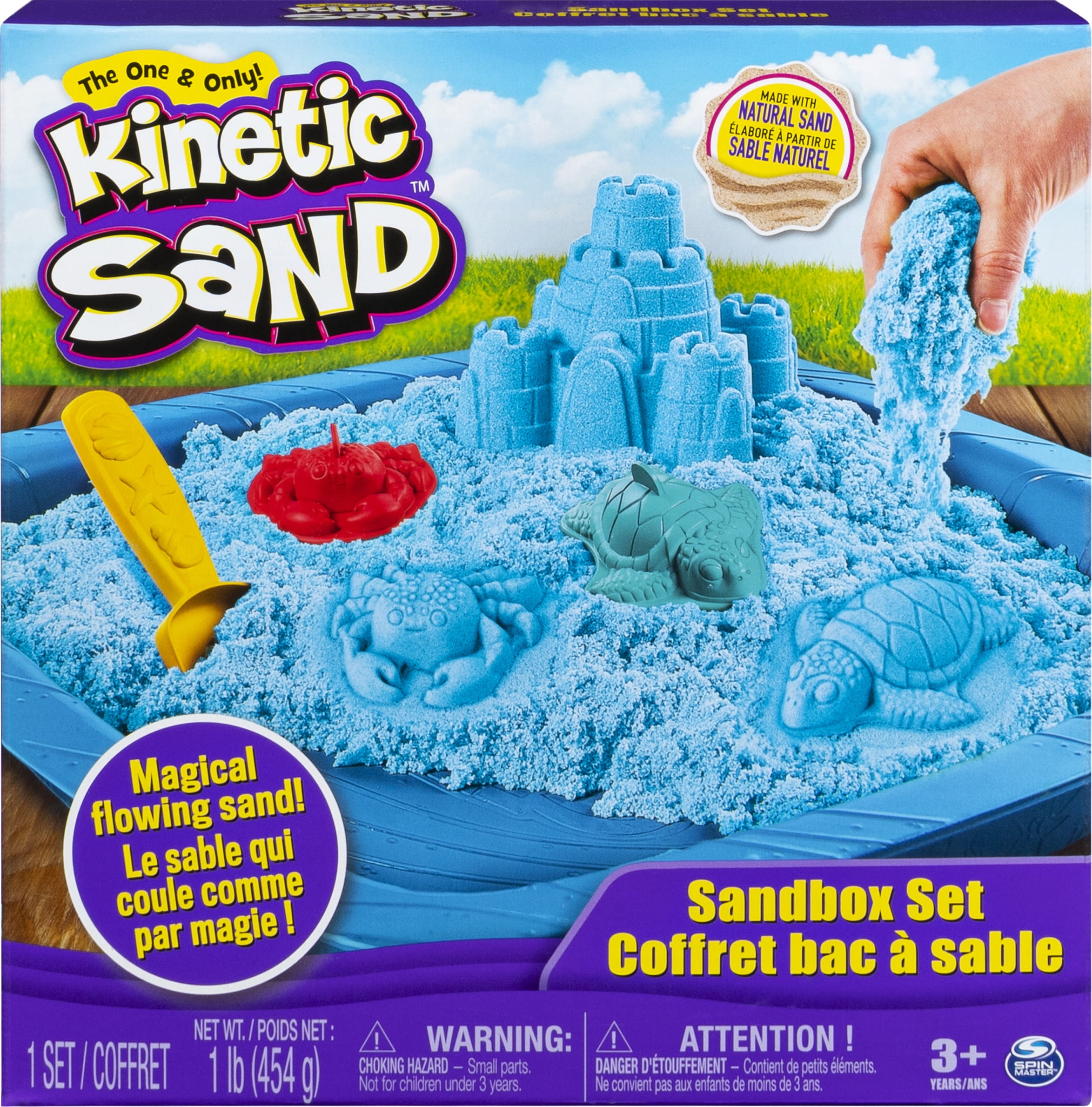 Kinetic Sand, Super Sandbox Set with 10lbs of Kinetic Sand, Portable  Sandbox w/ 10 Molds and Tools, Play Sand Sensory Toys for Kids Aged 3 and  Up – Shop Spin Master