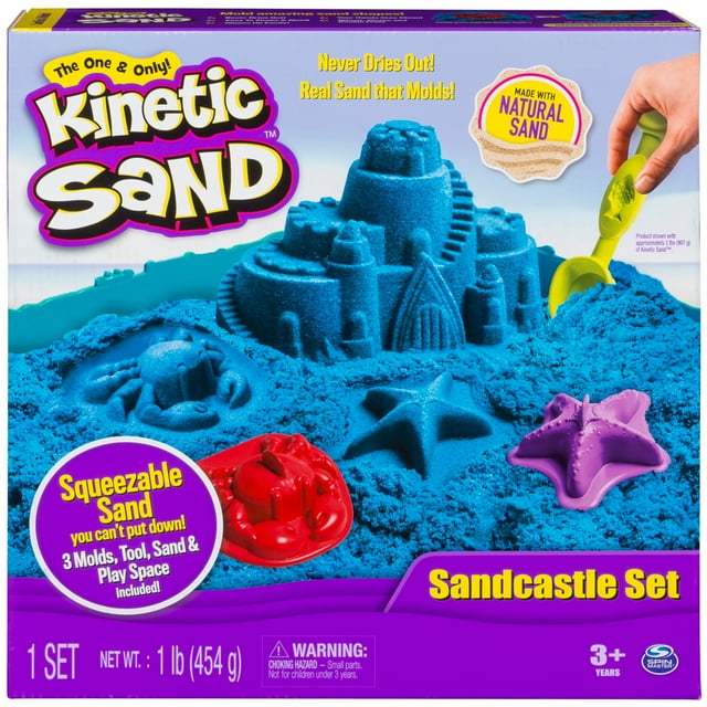Kinetic Sand Sandcastle Set with 1lb of Kinetic Sand and Tools and Molds (Color May Vary)