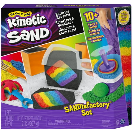 Kinetic Sand Sandisfactory Set with 2lbs of Colored Kinetic Sand