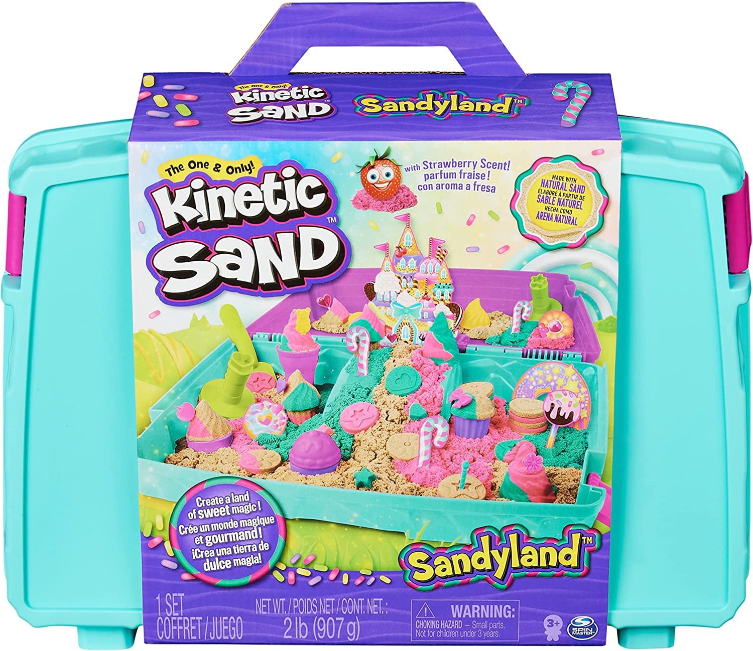 Kinetic Sand Sandyland with 2lbs of Kinetic Sand, Portable Playset