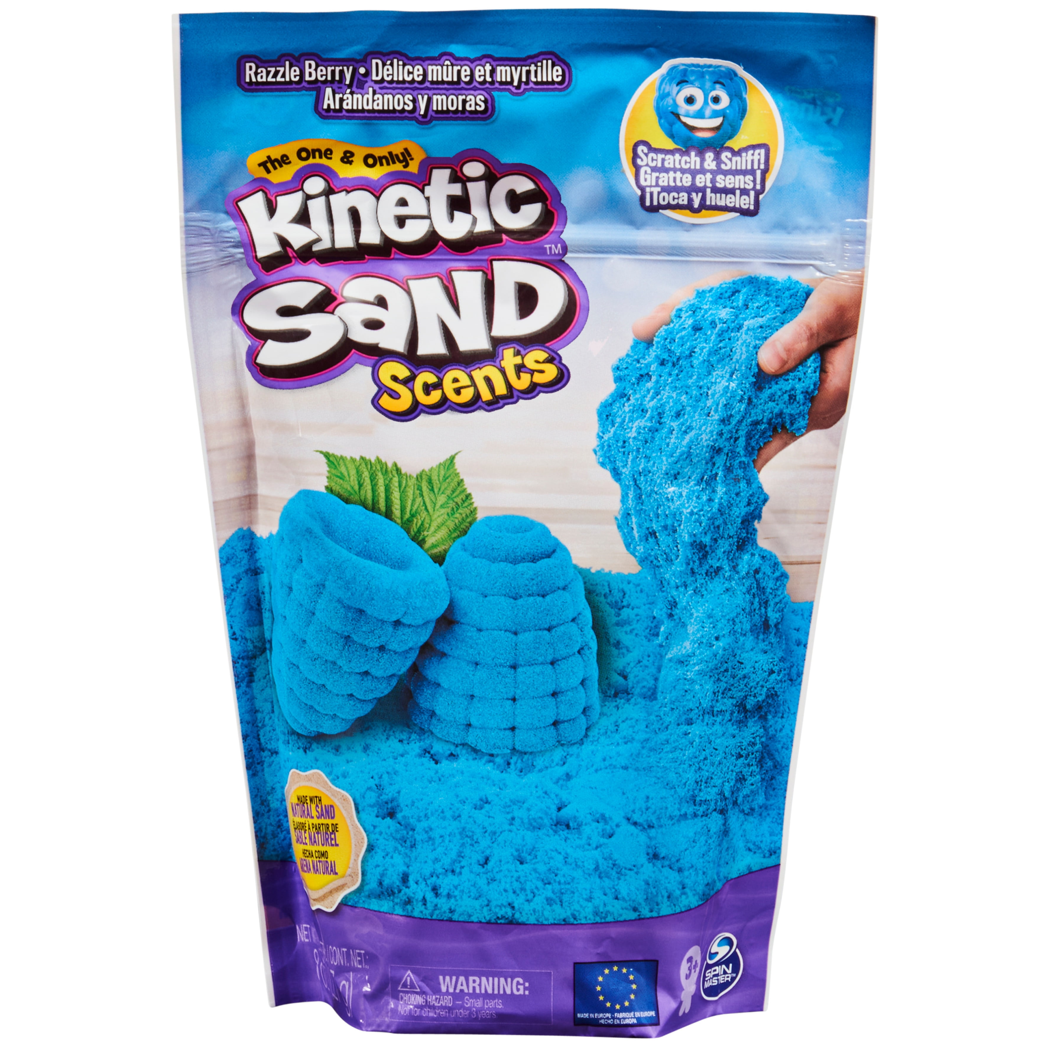 Kinetic Sand Scents, 8oz Blue Razzle Berry Scented Kinetic Sand, for Kids  Aged 3 and up