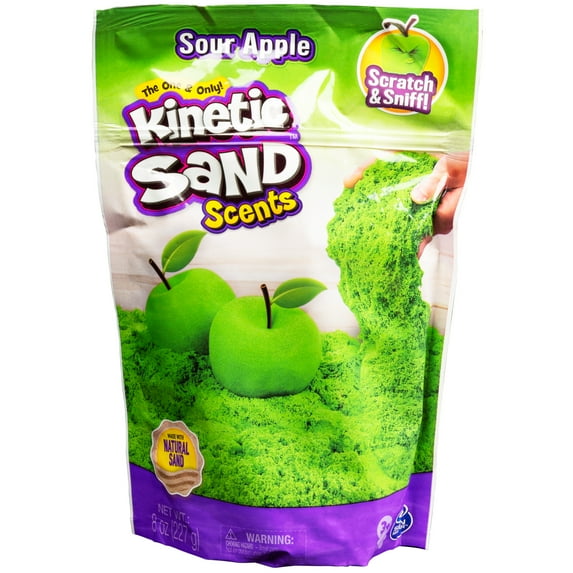 Kinetic Sand Scents, 8oz Sour Apple Green Scented Kinetic Sand, for Kids Aged 3 and Up