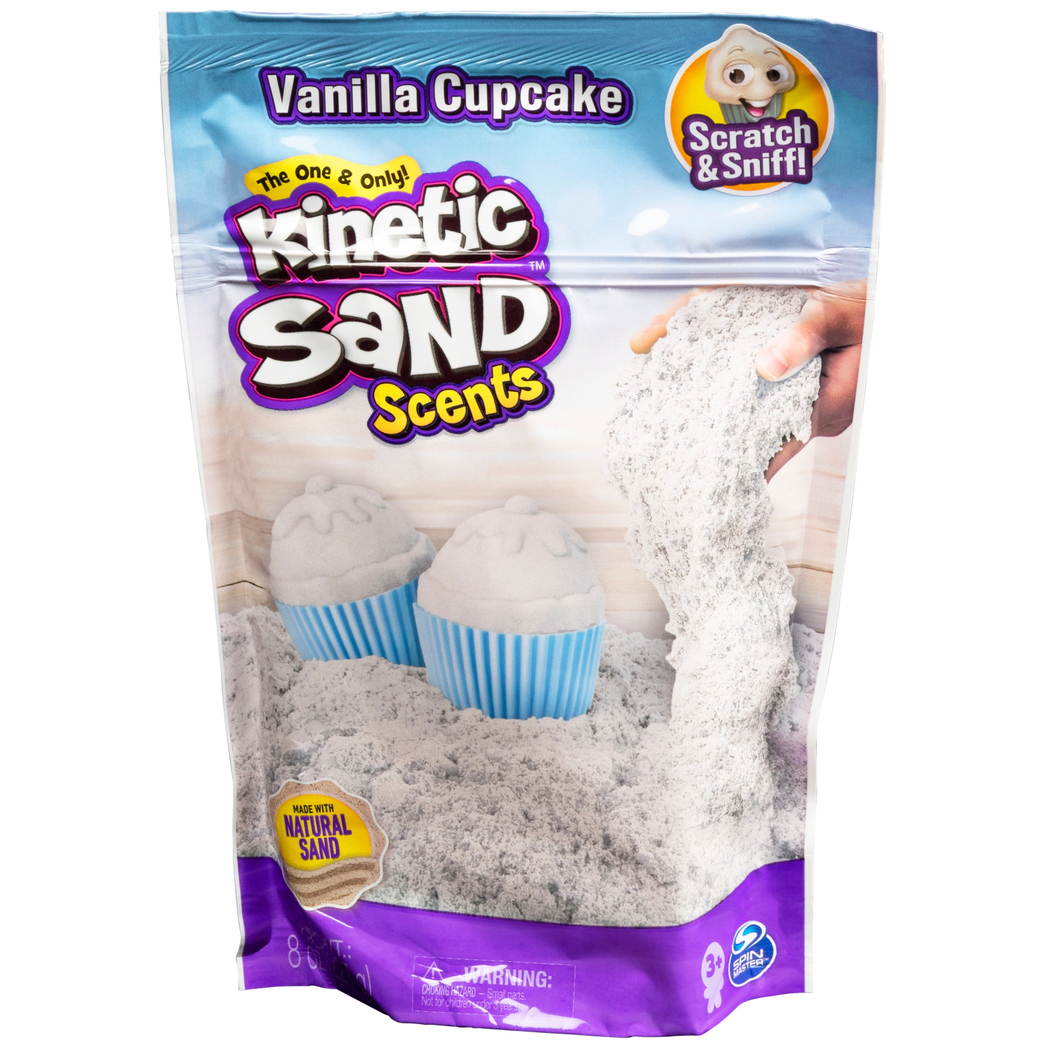 Kinetic Sand Scents, 8oz Vanilla Cupcake White Scented Kinetic Sand, for Kids Aged 3 and Up