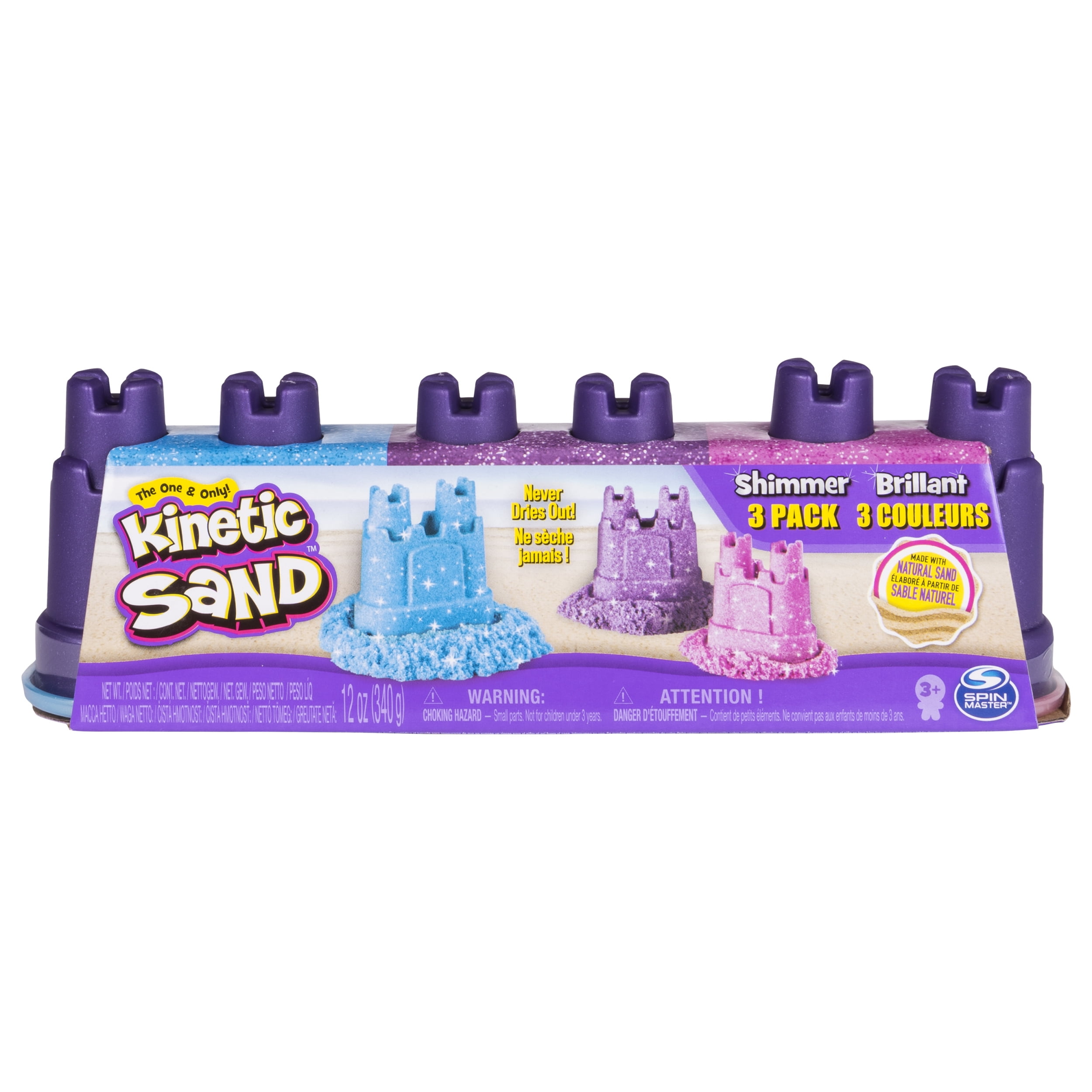 Spin Master Kinetic Sand Shimmering Sand (3 Pack) with castle Molds –  Galactic Toys & Collectibles