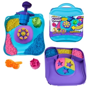 Kinetic Sand, SquishMotion Playset with 1lb Play Sand, Stamper & 5 Tools