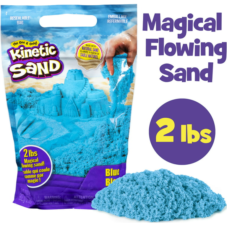 Kinetic Sand, The Original Moldable Sensory Play Sand, Blue, 2 lb.  Resealable Bag, Ages 3+ 