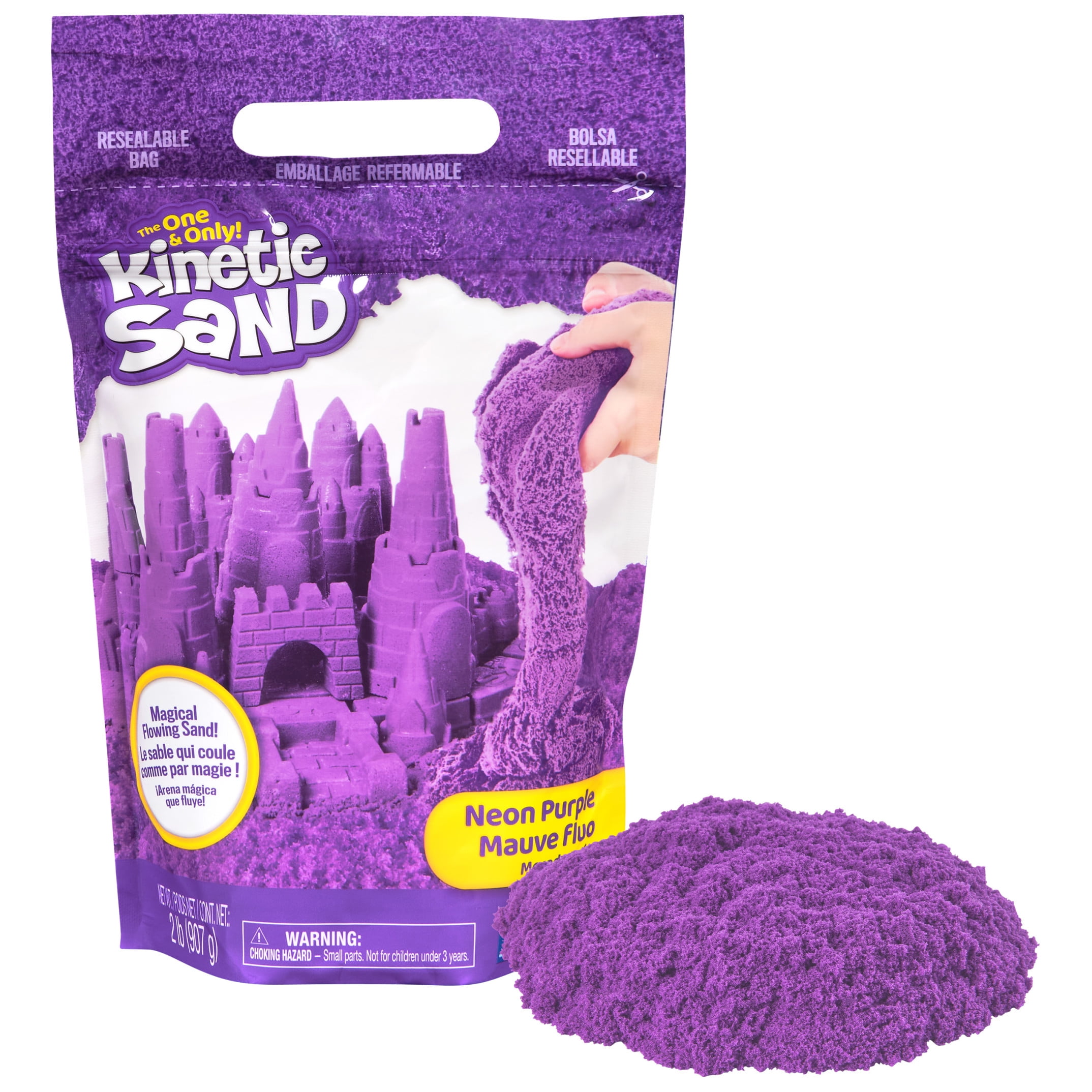 Walmart exclusive discounts  Kinetic Sand, Moldable Sensory Play Sand Toy, 2 lb Resealable Bag, Purple, For Kids 3+