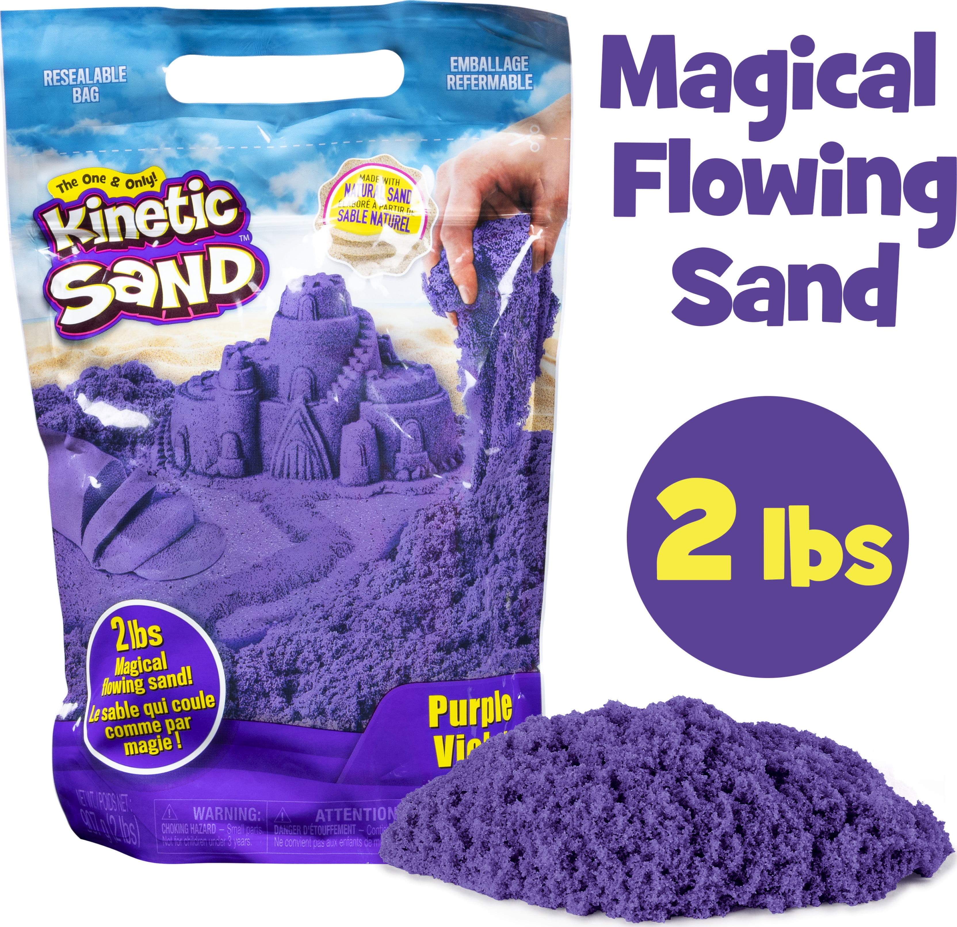 Kinetic Sand Sparkle Sandcastle Set w/ 1lb Purple Shimmer Kinetic