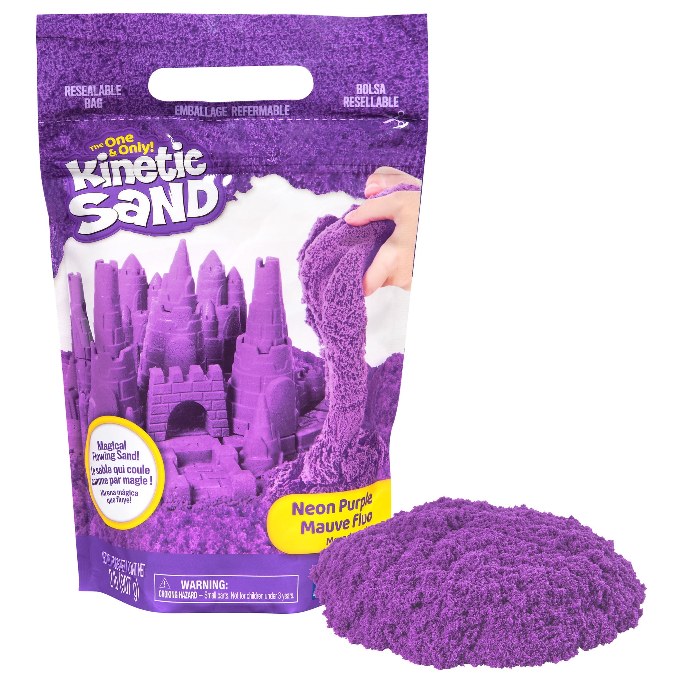 Kinetic Sand, 2lbs Purple Play Sand, Moldable Sensory Toys, Ages 3