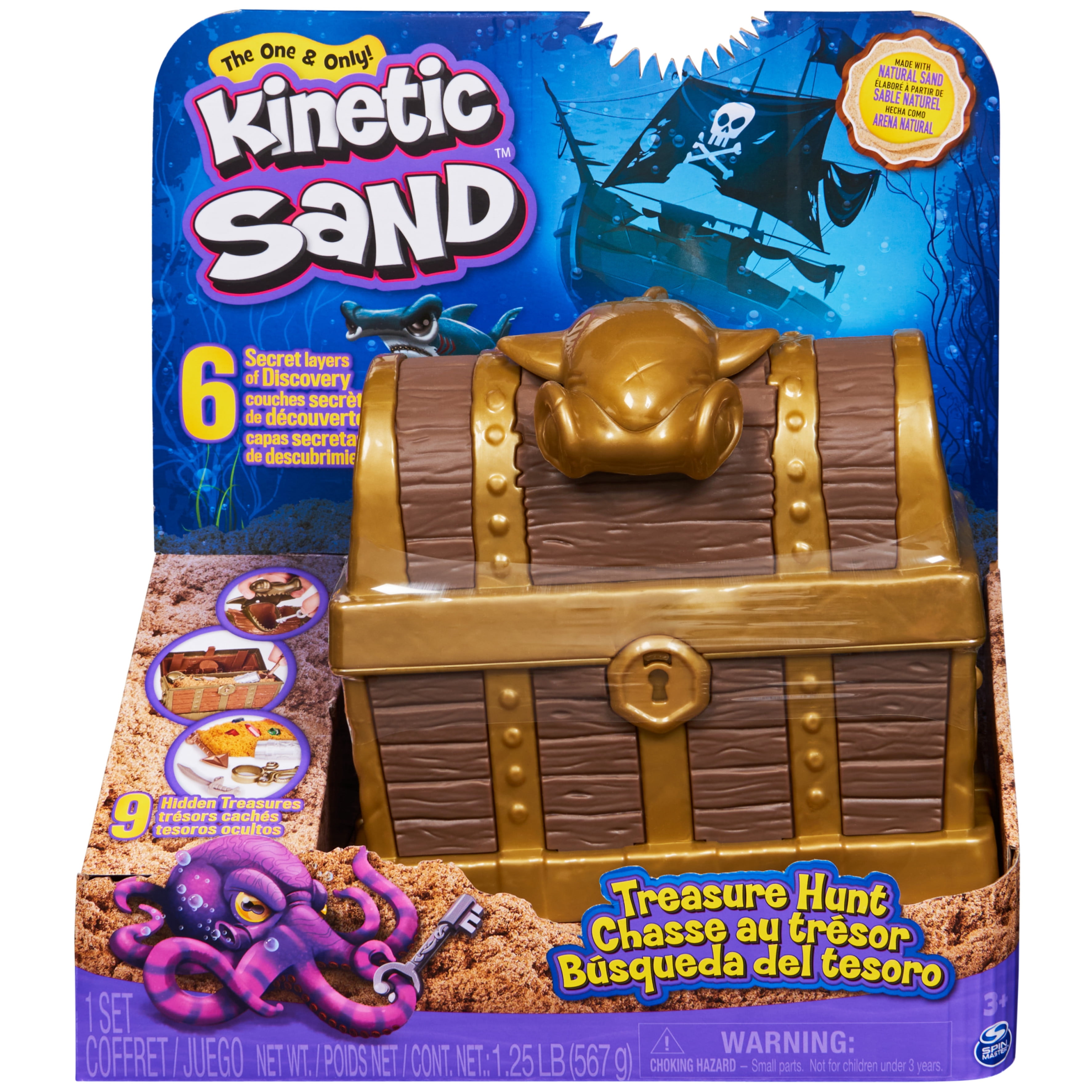 Kinetic Sand Sparkle Sandcastle Set w/ 1lb Teal Shimmer Kinetic Sand