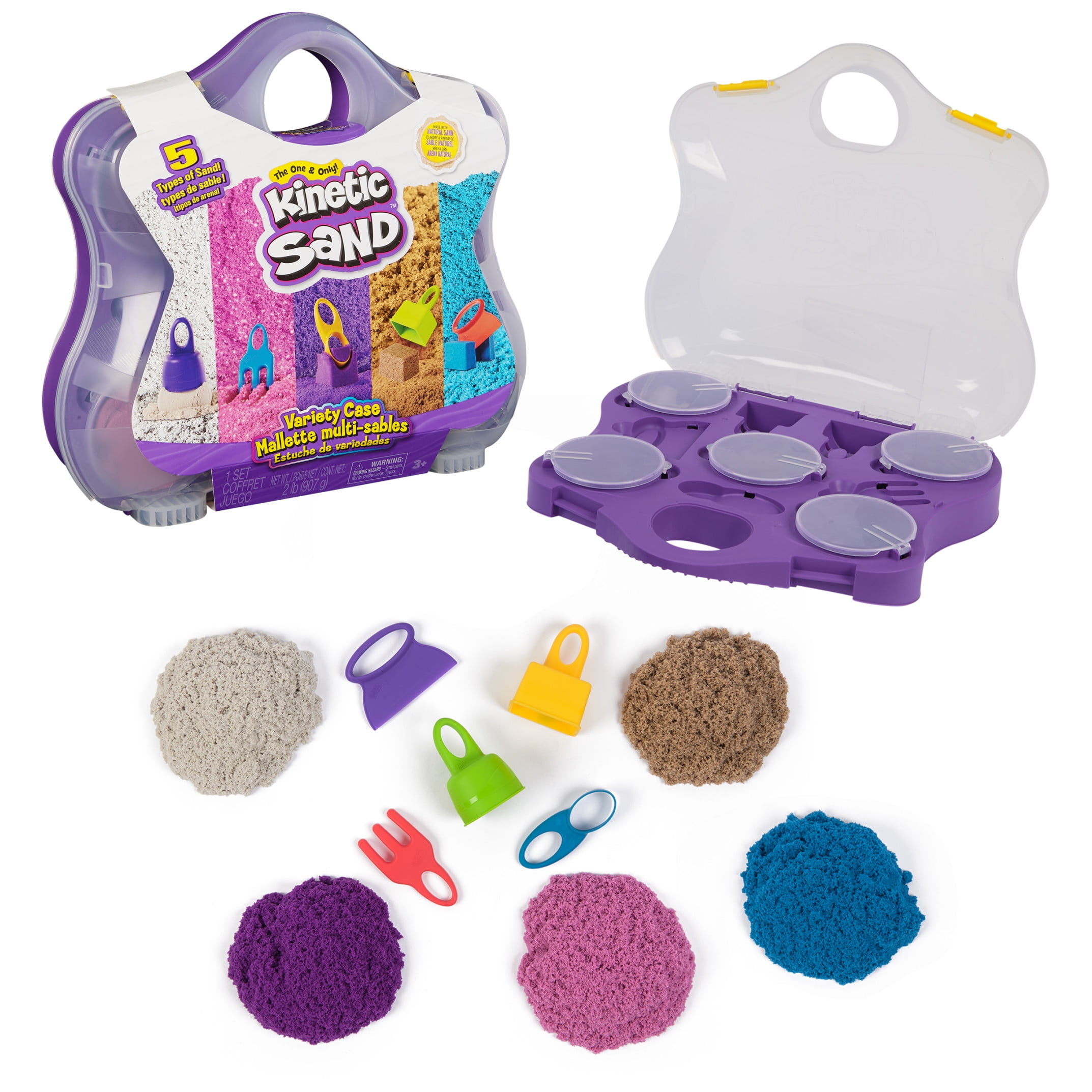 Kinetic Sand Variety Case with Tools and Storage