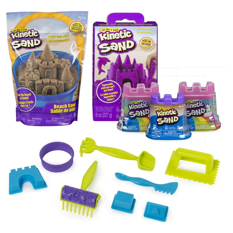 Kinetic Sand Beach Sand Kit with 6 Molds and Tools
