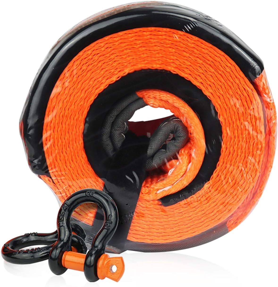 Kinetic Tow Rope, Car Tow Rope With 2 Car Hooks And Storage Bag For Car/SUV/Farm Vehicle/Watercraft (Size: 5M/5T)
