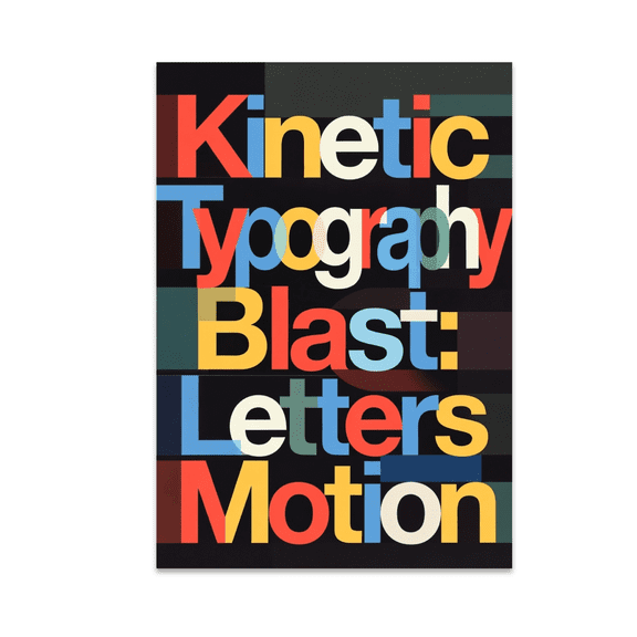 Kinetic Typography Blast: Letters in Motion - Wall Art Enthusiast - 13x19 Poster Print