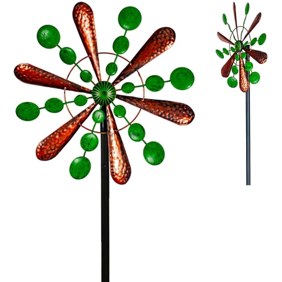 Kinetic Wind Spinner Aviator1 61in Single Blade, Green, Steel/Glass