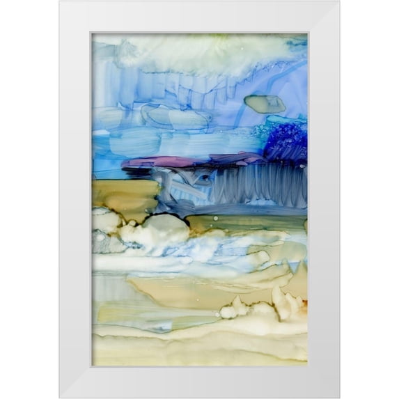 King 11x14 White Modern Wood Framed Museum Art Print Titled - Fluid II