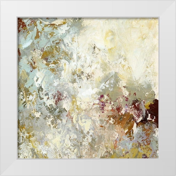 King 12x12 White Modern Wood Framed Museum Art Print Titled - Layered Paint II