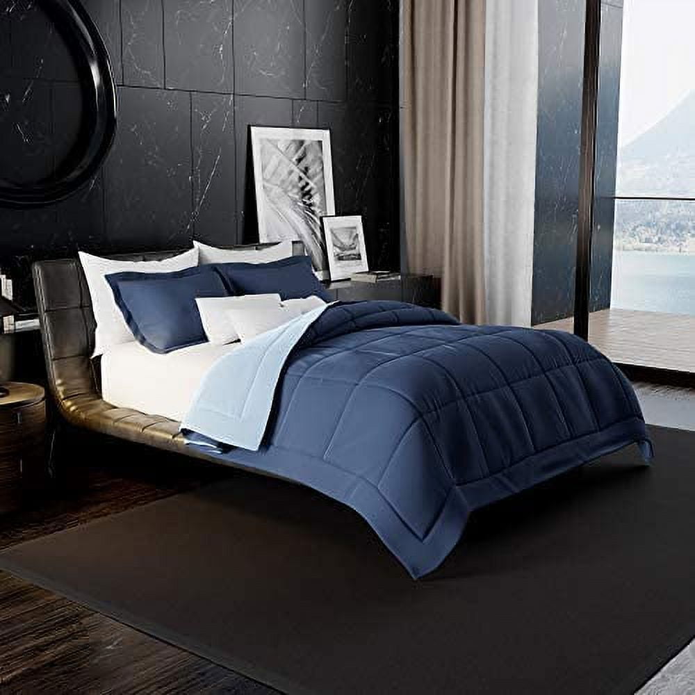 Reversible Comforters Navy Blue & Sky Blue