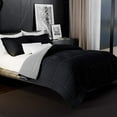 thumbnail image 1 of King 3-Piece Lightweight Reversible Comforter Set , 1800 Thread Count, All Season Down Alternative | Duvet Insert | 1 Reversible Comforter with 2 Reversible Shams (King, Black/Light Gray), 1 of 6