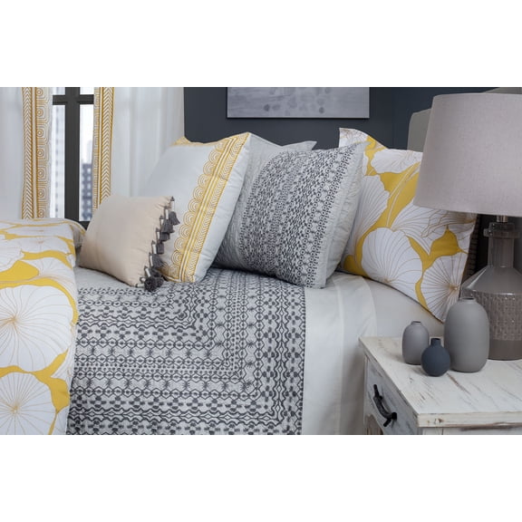 King 3-Piece Quilt Set, Nikki Chu Gingko Interlaken 100% Cotton Quilt and Sham Set by Royale Linens
