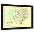 thumbnail image 1 of King 32x26 Black Modern Wood Framed Wall Art Titled - Galveston, Houston, Henderson Railroad 1872, 1 of 6