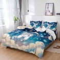 thumbnail image 1 of King 4 Piece Bedding Set Astronauts Galaxy Dream Sky Soft Breathable Duvet Cover and Pillowcase, Stars Moon Planet Duvet Cover Set Bed Sheets for Bedroom Dormitory Guest Room, 1 of 9