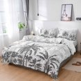 thumbnail image 1 of King 4 Piece Bedding Set Summer Botanical Palm Trees Soft Breathable Duvet Cover and Pillowcase, Abstract Beach Scenery Duvet Cover Set Bed Sheets for Bedroom Dormitory Guest Room, 1 of 9