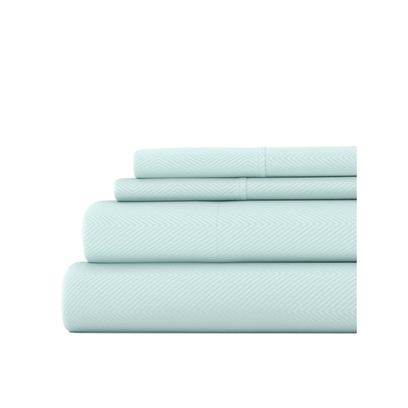 King, 4 Piece Embossed Hotel Style Bed Sheets in Aqua by Comfort Canopy