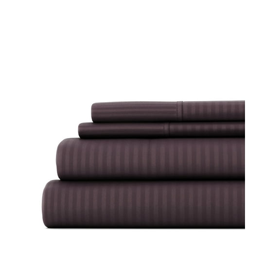 King, 4 Piece Embossed Hotel Style Bed Sheets in Purple by Comfort Canopy