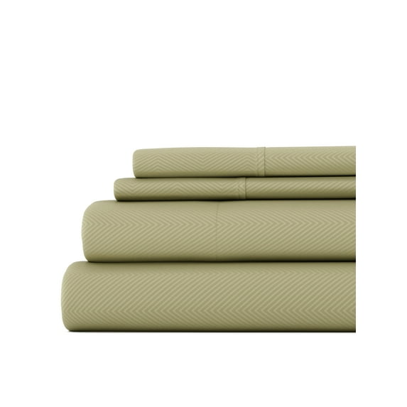 King, 4 Piece Embossed Hotel Style Bed Sheets in Sage by Comfort Canopy