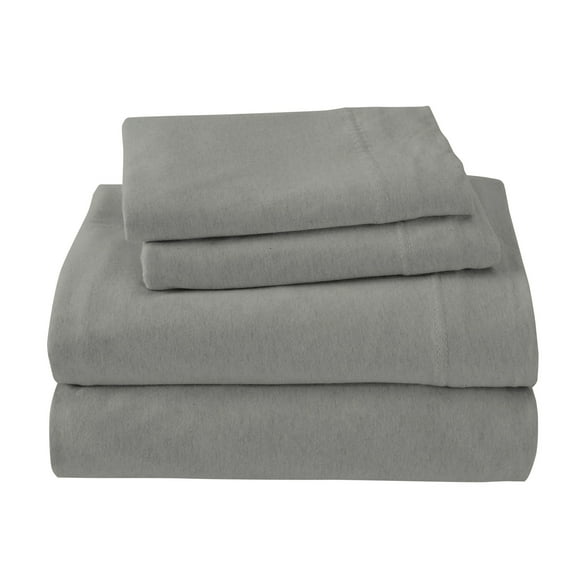 King 4-Piece Sheet Set, Brooklyn Flat Cotton Blend Ultra Soft Jersey Knit Sheet Set By Royale Linens
