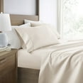 thumbnail image 1 of Wrinkle Resistant Super Soft Bed Sheets Set, King 4-Piece Solid in Ivory by Comfort Canopy, 1 of 12