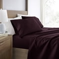 thumbnail image 1 of Wrinkle Resistant Super Soft Bed Sheets Set, King 4-Piece Solid in Purple by Comfort Canopy, 1 of 12