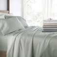 thumbnail image 1 of Long-Staple Sateen Cotton Sheets Set - Ultra Soft Double Brushed & Washed in Green Mist for King Size Bedding - Comfort Canopy, 1 of 13
