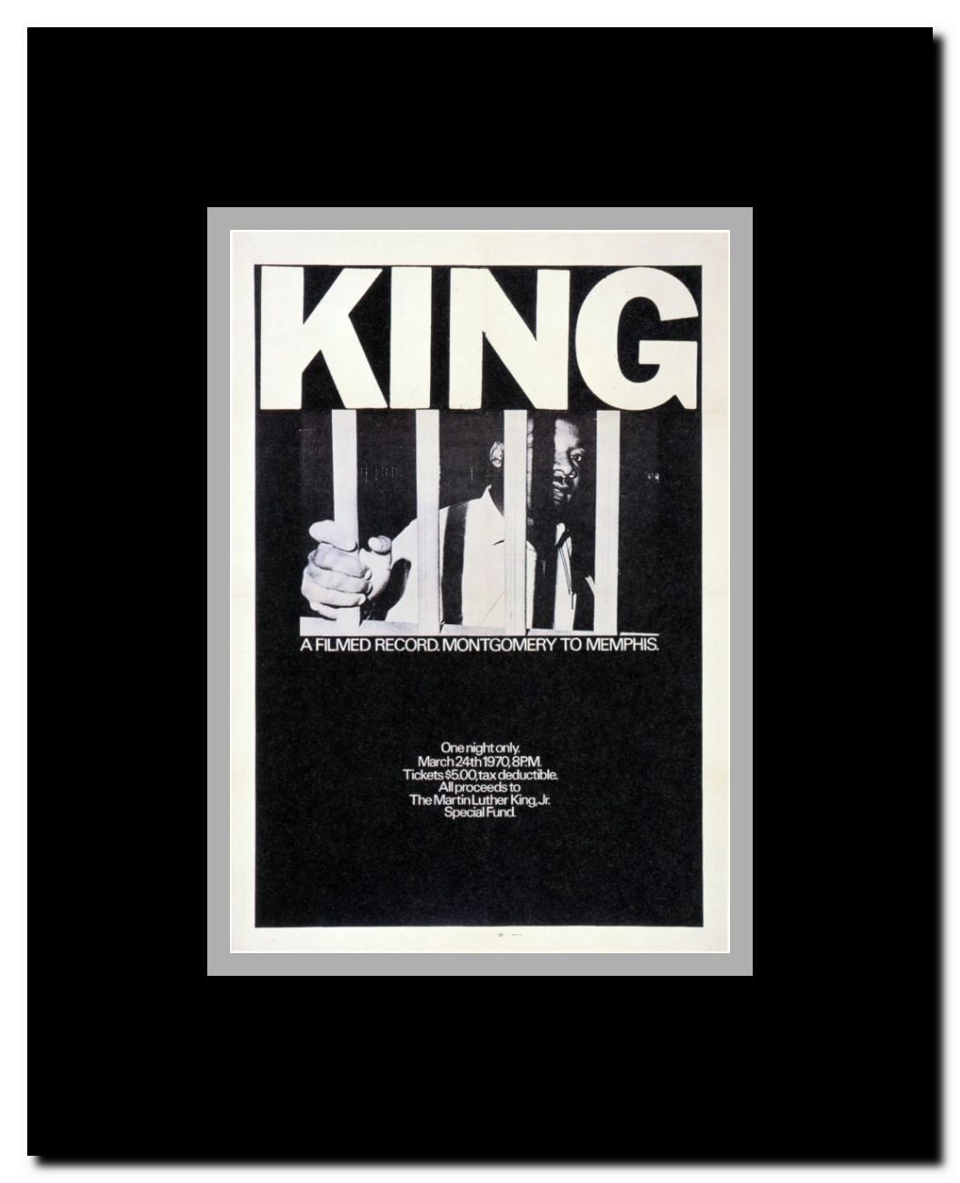 King: A Filmed Record... Montgomery to Memphis Framed Movie Poster
